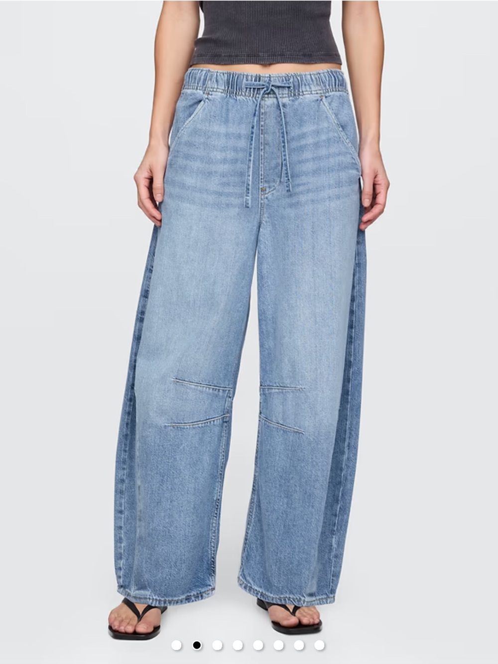 NWOT GAP Women's Medium Wash Mid Rise UltraSoft Barrel Jeans TALL INSEAM